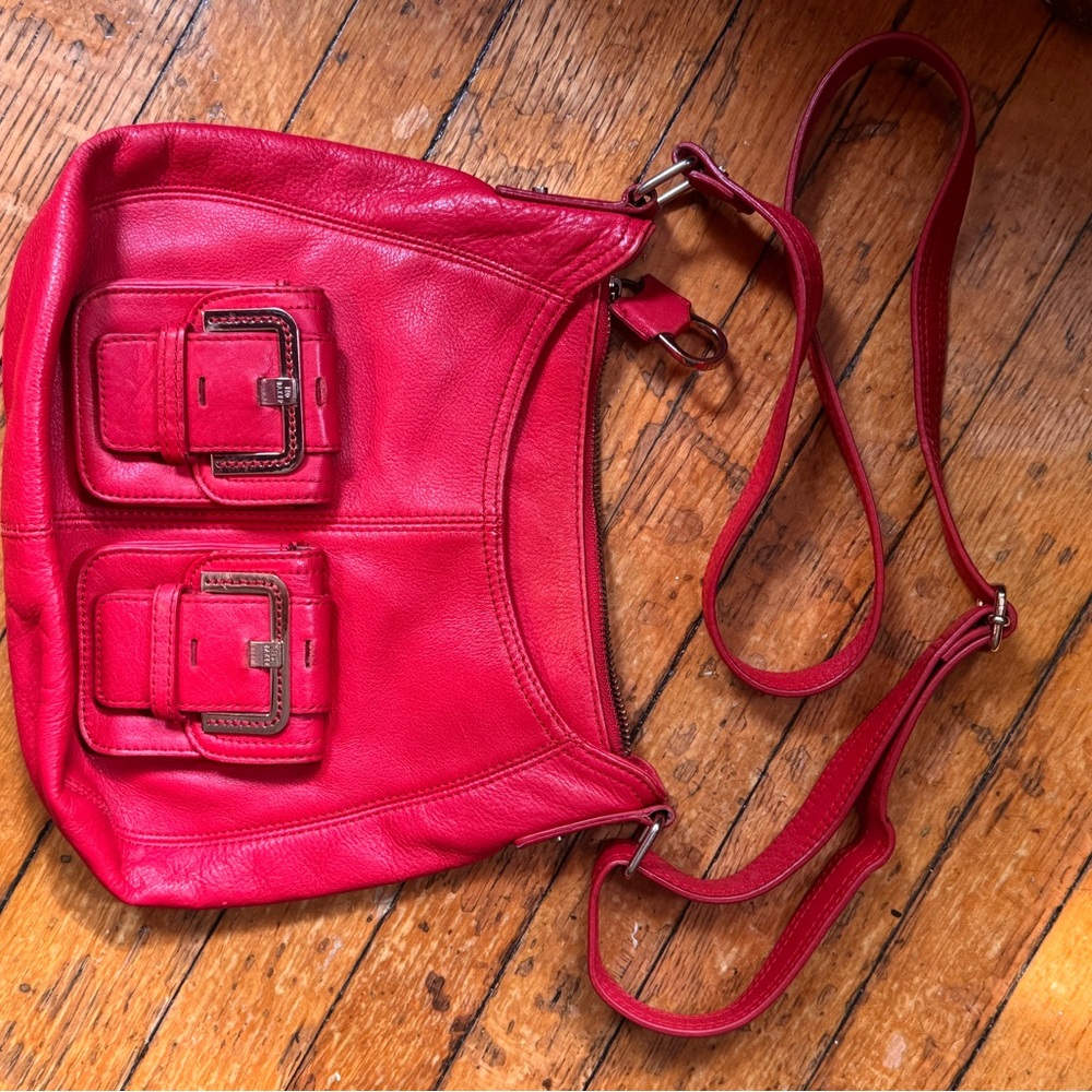 Red Leather Shoulder Bag
